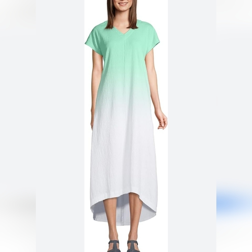 LAND'S END high Low casual Cotton dress With Pockets size M